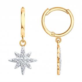 Золотые серьги SOKOLOV 0200715 с фианитом 0200715 фото