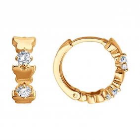 Золотые серьги SOKOLOV 0200732 с фианитом 0200732 фото