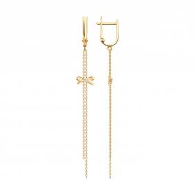 Золотые серьги SOKOLOV 0200737 с фианитом 0200737 фото