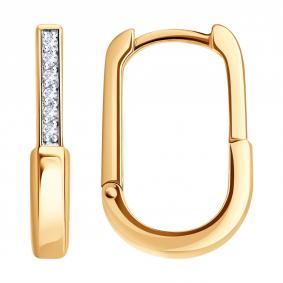 Золотые серьги SOKOLOV 0200743 с фианитом 0200743 фото