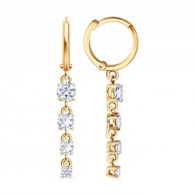 Золотые серьги SOKOLOV 0200757 с фианитом 0200757 фото
