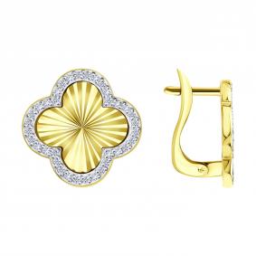 Золотые серьги SOKOLOV 0200763-2 с фианитом 0200763-2 фото