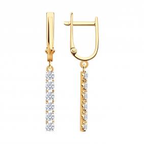 Золотые серьги SOKOLOV 0200773 с фианитом 0200773 фото