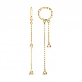 Золотые серьги SOKOLOV 0200776 с фианитом 0200776 фото