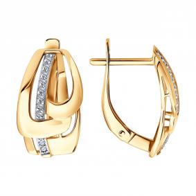 Золотые серьги SOKOLOV 0200787 с фианитом 0200787 фото