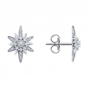 Серьги из белого золота SOKOLOV 0200793-3 с фианитом 0200793-3 фото