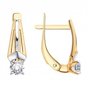 Золотые серьги SOKOLOV 0200797 с фианитом 0200797 фото