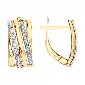 Золотые серьги SOKOLOV 0200799 с фианитом 0200799 фото