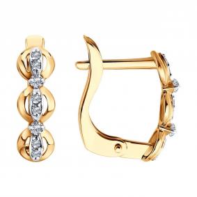 Золотые серьги SOKOLOV 0200804 с фианитом 0200804 фото