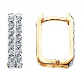 Золотые серьги SOKOLOV 0200873 с фианитом 0200873 фото