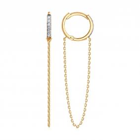 Золотые серьги SOKOLOV 0200876 с фианитом 0200876 фото