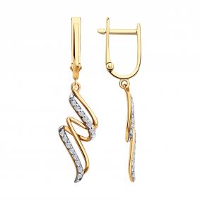 Золотые серьги SOKOLOV 0200877 с фианитом 0200877 фото