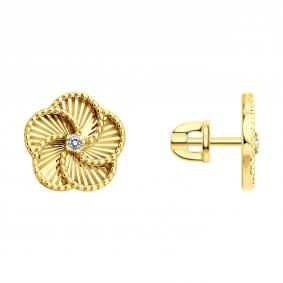 Золотые серьги SOKOLOV 0200879-2 с фианитом 0200879-2 фото