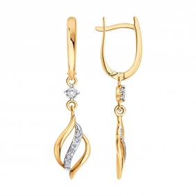 Золотые серьги SOKOLOV 0200881 с фианитом 0200881 фото