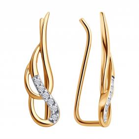 Золотые серьги SOKOLOV 0200882 с фианитом 0200882 фото