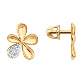 Золотые серьги SOKOLOV 0200883 с фианитом 0200883 фото