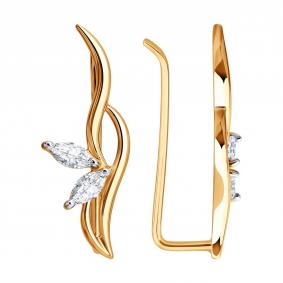 Золотые серьги SOKOLOV 0200889 с фианитом 0200889 фото