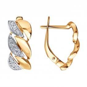 Золотые серьги SOKOLOV 0200892 с фианитом 0200892 фото