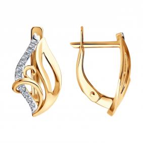 Золотые серьги SOKOLOV 0200893 с фианитом 0200893 фото