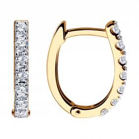 Золотые серьги SOKOLOV 0200894 с фианитом 0200894 фото