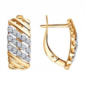 Золотые серьги SOKOLOV 0200895 с фианитом 0200895 фото