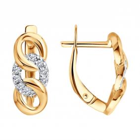 Золотые серьги SOKOLOV 0200896 с фианитом 0200896 фото