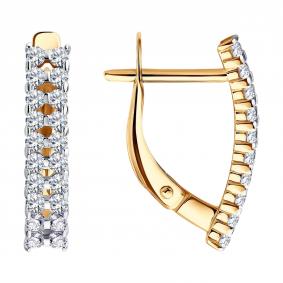 Золотые серьги SOKOLOV 0200897 с фианитом 0200897 фото