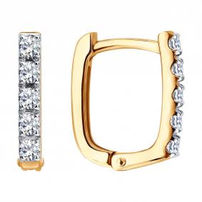 Золотые серьги SOKOLOV 0200898 с фианитом 0200898 фото