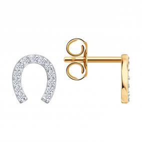Золотые серьги SOKOLOV 0200900 с фианитом 0200900 фото