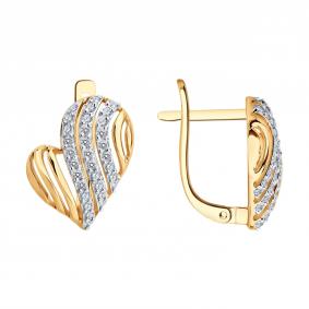 Золотые серьги SOKOLOV 0200901 с фианитом 0200901 фото