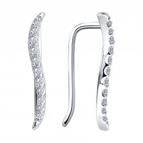 Серьги из белого золота SOKOLOV 0200904-3 с фианитом 0200904-3 фото