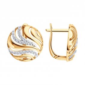 Золотые серьги SOKOLOV 0200907 с фианитом 0200907 фото