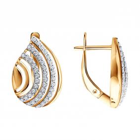 Золотые серьги SOKOLOV 0200910 с фианитом 0200910 фото