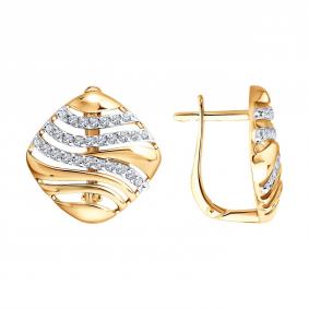 Золотые серьги SOKOLOV 0200912 с фианитом 0200912 фото