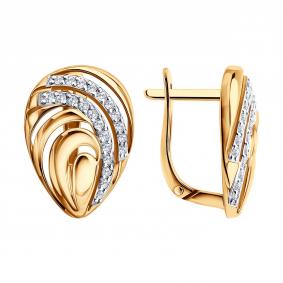 Золотые серьги SOKOLOV 0200914 с фианитом 0200914 фото