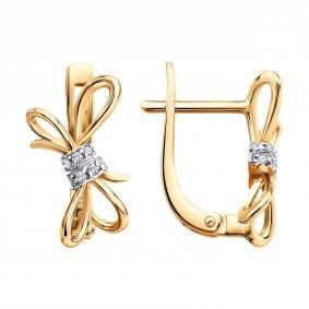Золотые серьги SOKOLOV 0200915 с фианитом 0200915 фото