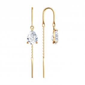 Золотые серьги SOKOLOV 0200916 с фианитом 0200916 фото