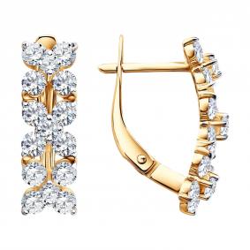 Золотые серьги SOKOLOV 0200918 с фианитом 0200918 фото