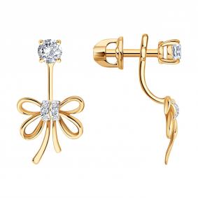 Золотые серьги SOKOLOV 0200920 с фианитом 0200920 фото