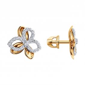 Золотые серьги SOKOLOV 0200924 с фианитом 0200924 фото