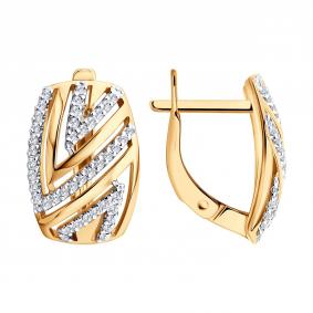 Золотые серьги SOKOLOV 0200931 с фианитом 0200931 фото