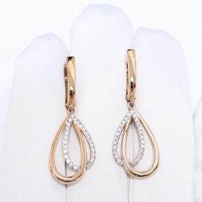 Золотые серьги SOKOLOV 0200934 с фианитом 0200934 фото