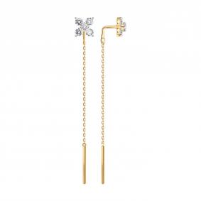 Золотые серьги SOKOLOV 0200939 с фианитом 0200939 фото