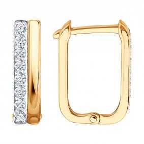 Золотые серьги SOKOLOV 0200946 с фианитом 0200946 фото