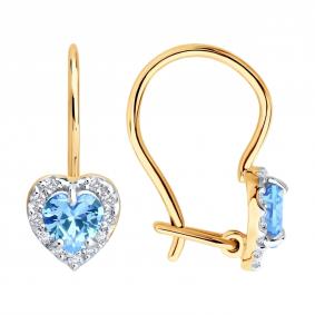 Золотые серьги SOKOLOV 0200952 с фианитом 0200952 фото