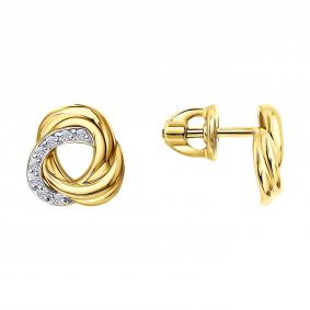 Золотые серьги SOKOLOV 0200967-2 с фианитом 0200967-2 фото