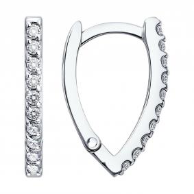 Серьги из белого золота SOKOLOV 0200992-3 с фианитом 0200992-3 фото