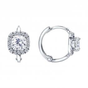 Серьги из белого золота SOKOLOV 0201160-3 с фианитом 0201160-3 фото