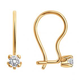 Золотые серьги SOKOLOV 020596 с фианитом 020596 фото