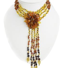 Колье Янтарная волна 021-00000 с янтарём 021-00000 фото